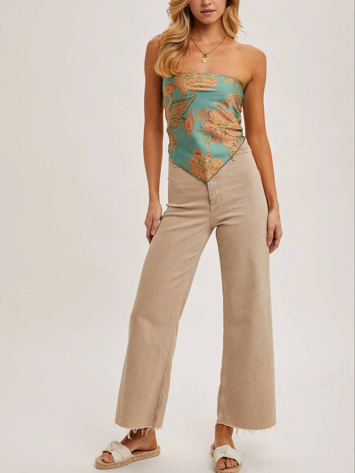 Bluivy - Paisley Satin Bandana Tube Top