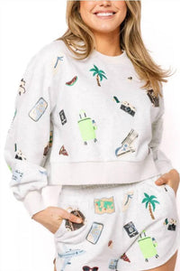 Queen Of Sparkles - Multi Travel Icon Sweatshirt