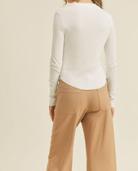Miou Muse - Ribbed Long Sleeve Top