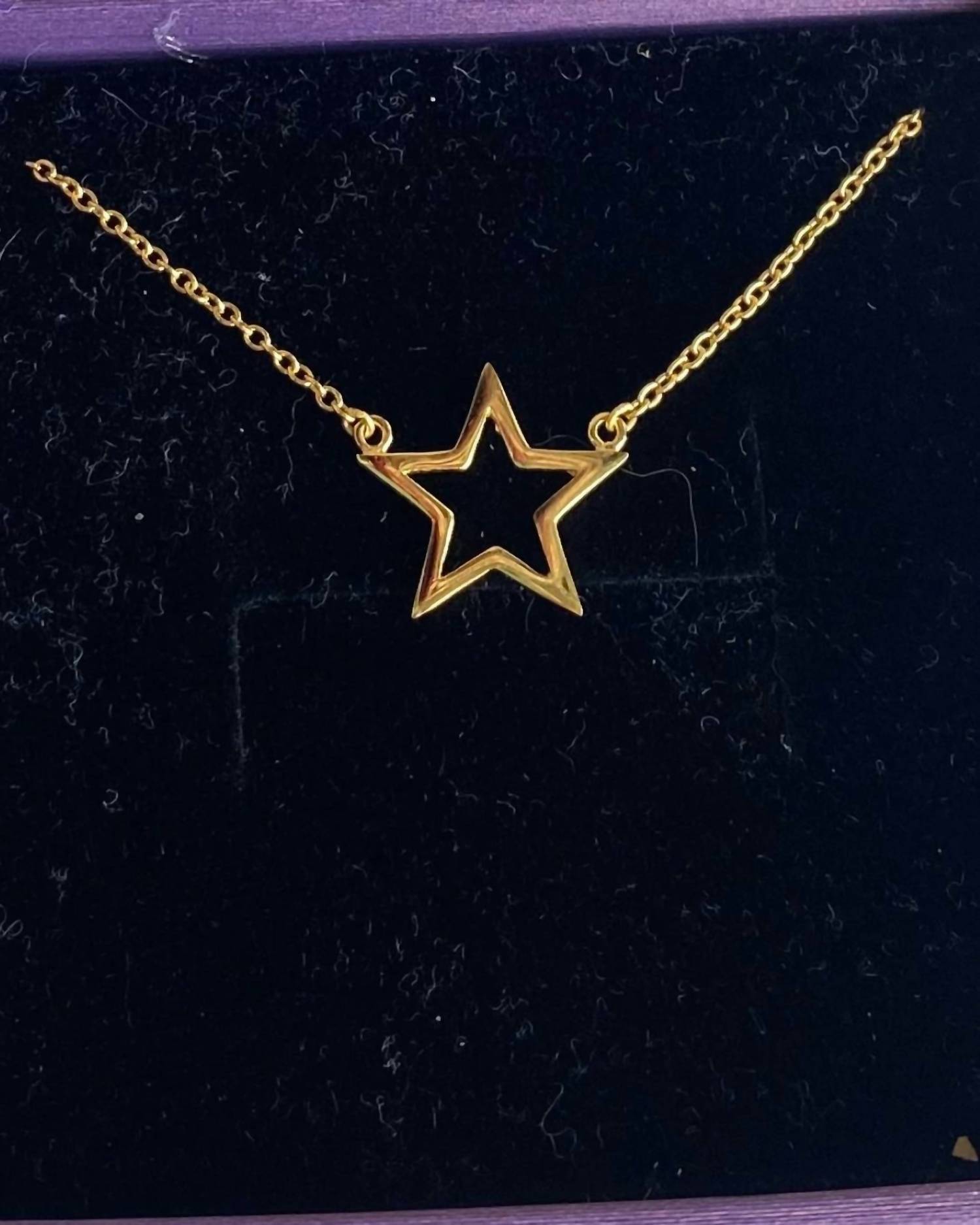 Jack and Jewelz Women's Open Star Pendant Necklace in gold - women's jewelry