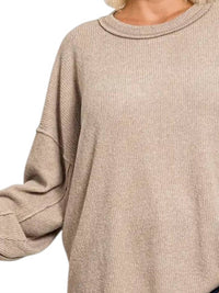 Zenana - Ribbed V Neck Sweater