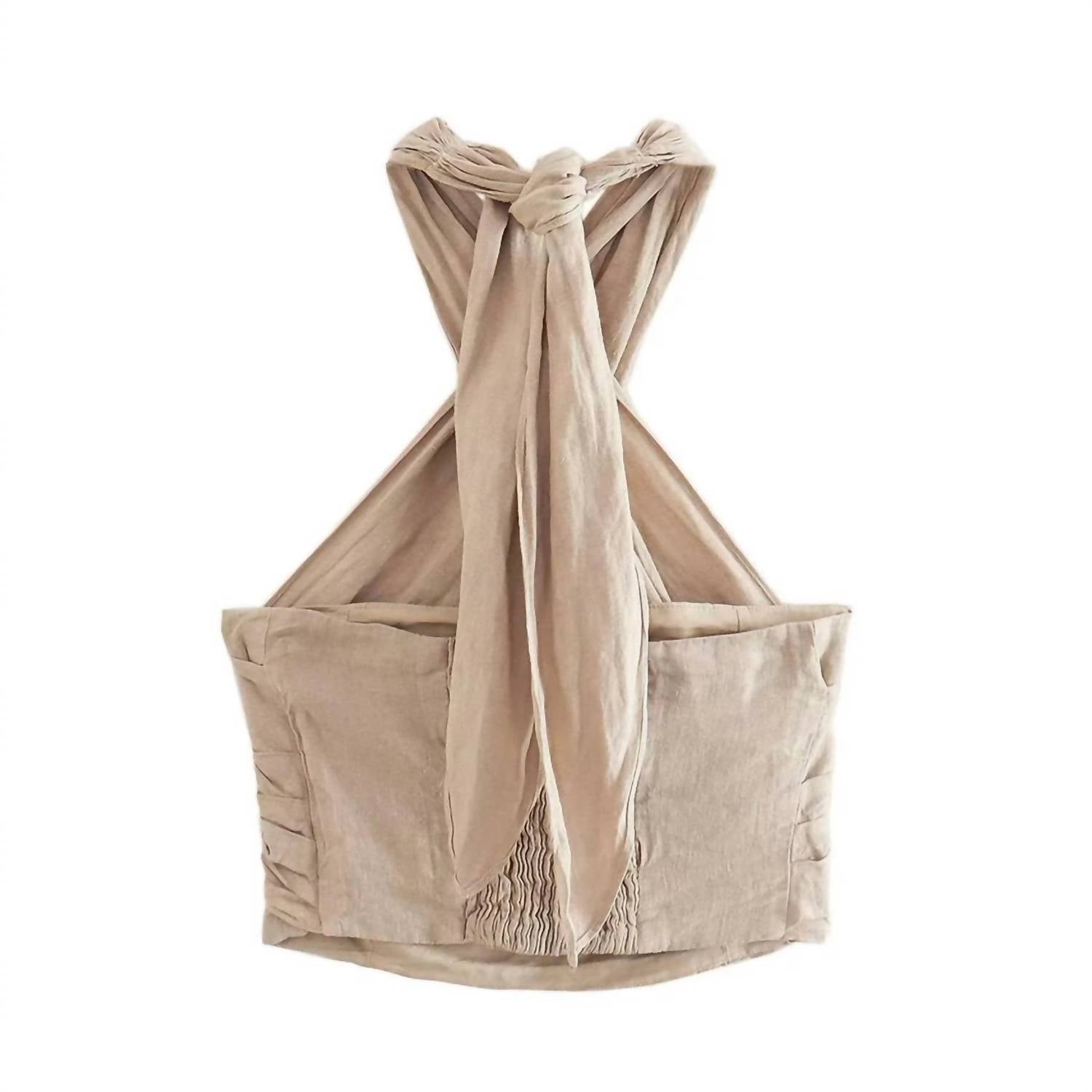 Sweetkama - Women's Elowen Criss Cross Tie Halter Top And Pant Set