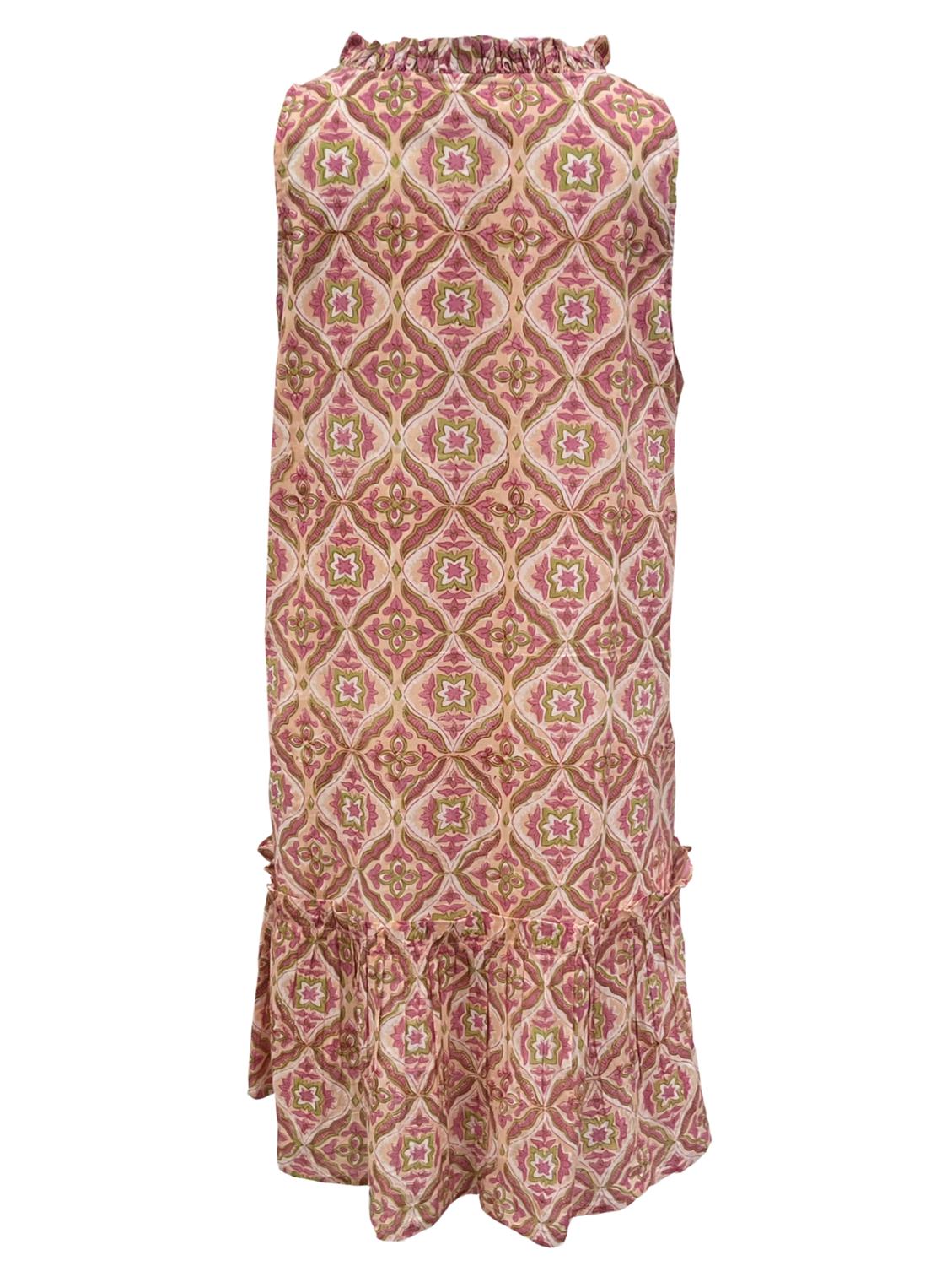 SOLEIL DE MER Women's Ella Mini Dress in pnkgreen - women's dress - detail view