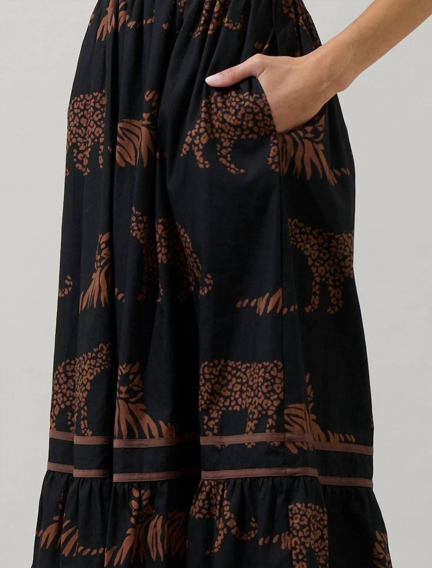 Sugarlips - Jungle Cat Smocked Midi Dress