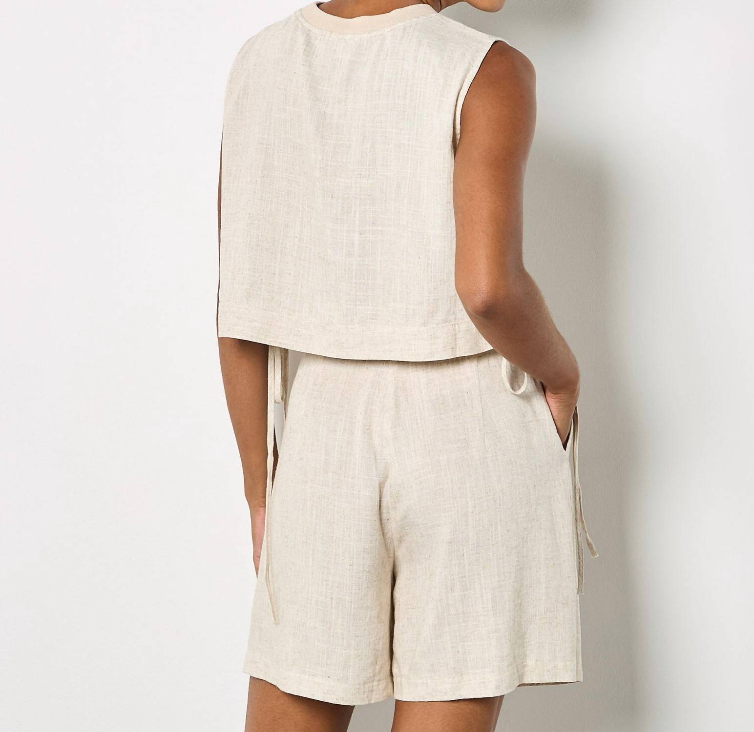 Apricot - Linen Blend Crop Top