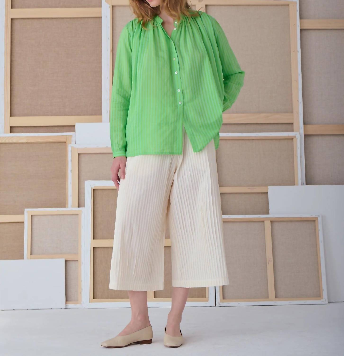 Mii Collection Nathalie Shirt in vert anemone - women's shirt - alternate view