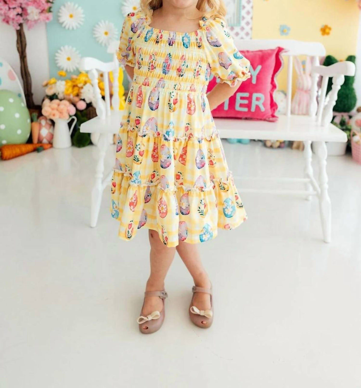 Mila & Rose - Easter Picnic Smocked Ruffle Dress