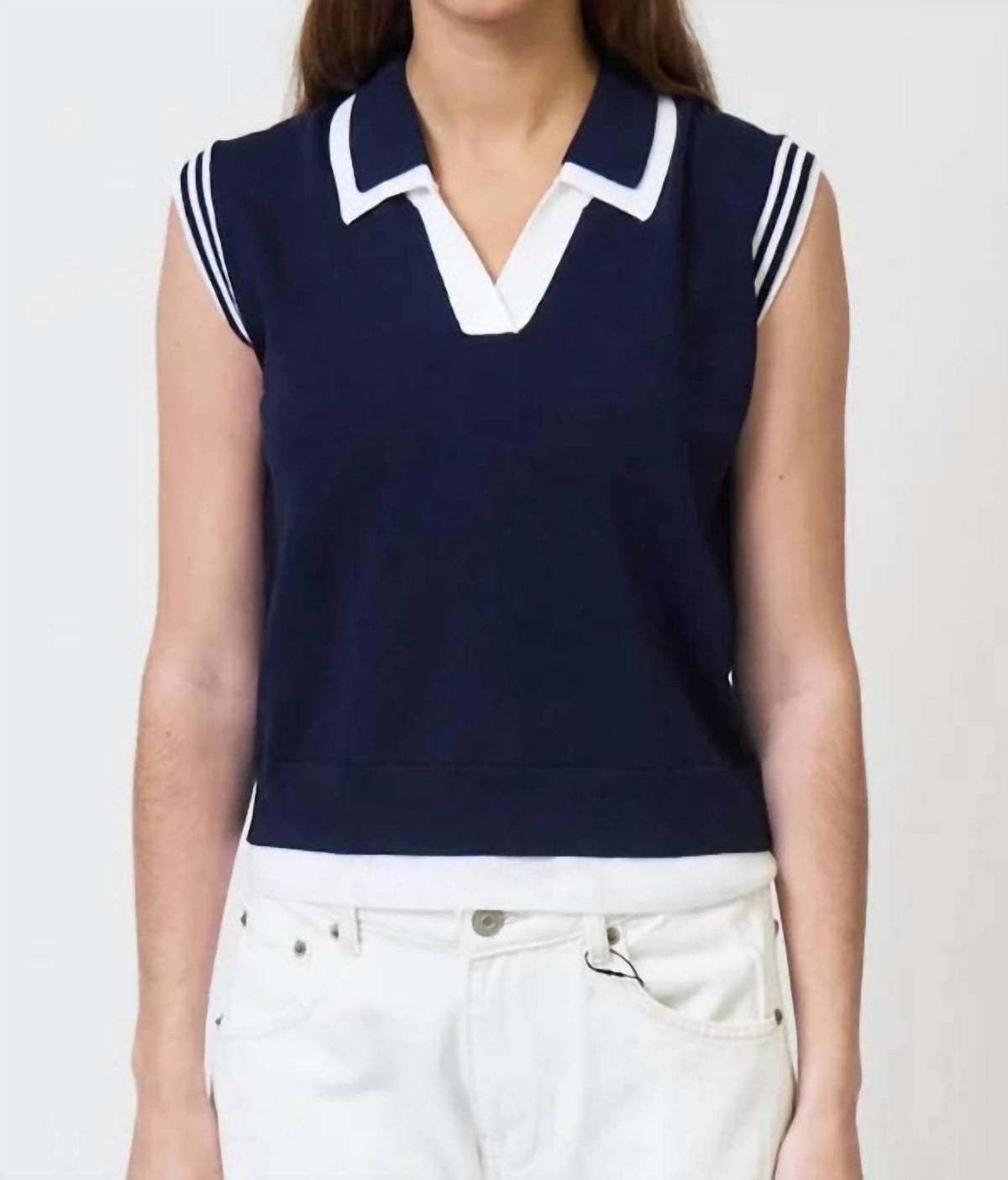 Central Park West - Brooklyn Sheer Double Layer Twofer Polo