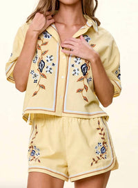 Cleobella - Wes Embroidered Pul-on Shorts