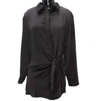Luum - Women's Nitza Satin Wrap Long Sleeve Shirt Top