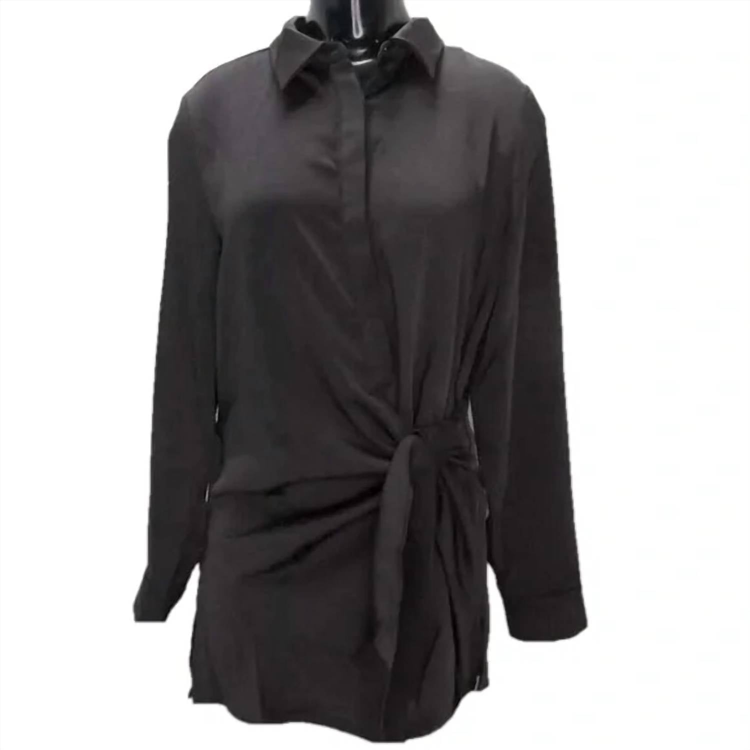 Luum - Women's Nitza Satin Wrap Long Sleeve Shirt Top