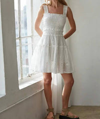 By Together - Alexie Eyelet Smocked Mini Dress