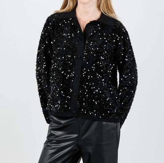 Leo Ugo - Sequin Collar Cardigan