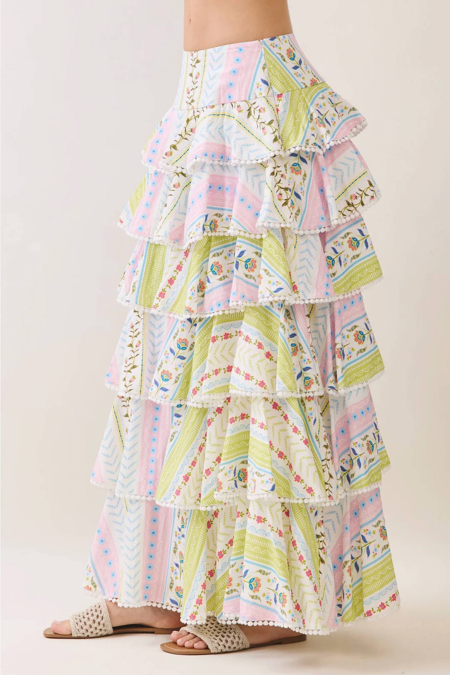 Tcec - Positano Garden Crop Top And Maxi Skirt Set