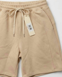Yelete Unisex - Scuba Short With Pockets in oatmeal - women's shorts - detail view