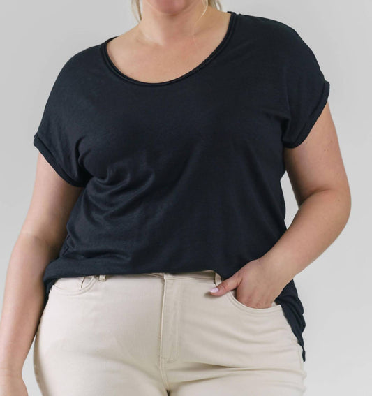 Lysse - Classic Short Sleeve Linen Top - Plus