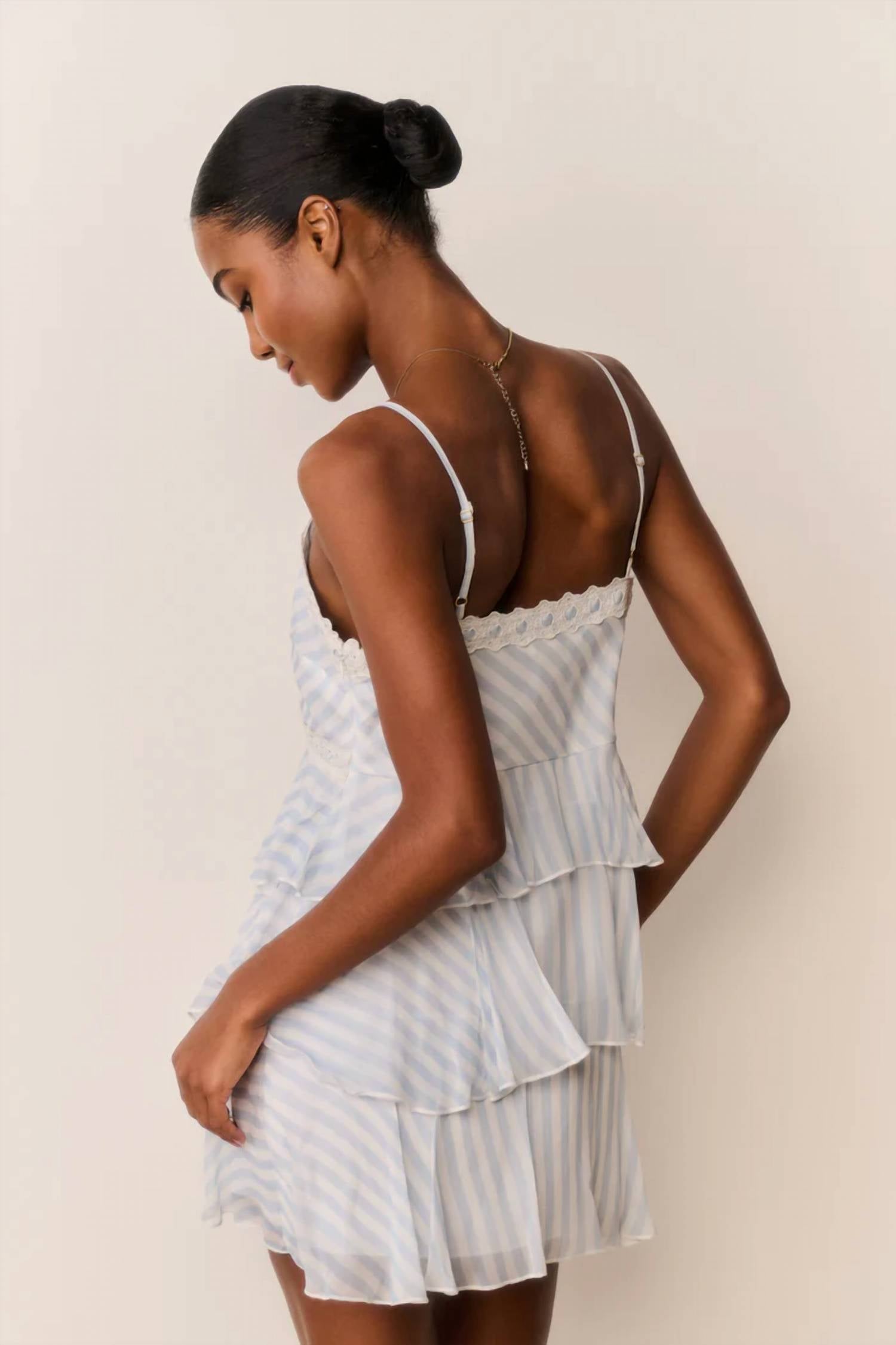 Loveshackfancy - Marlia Striped Chiffon Mini Dress