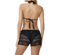 PQ Swim Lace Diva Lexi Swim Shorts in black - women's swimwear - detail view