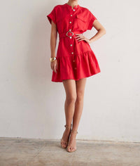 js71 Albany Mini Dress in red - women's dress