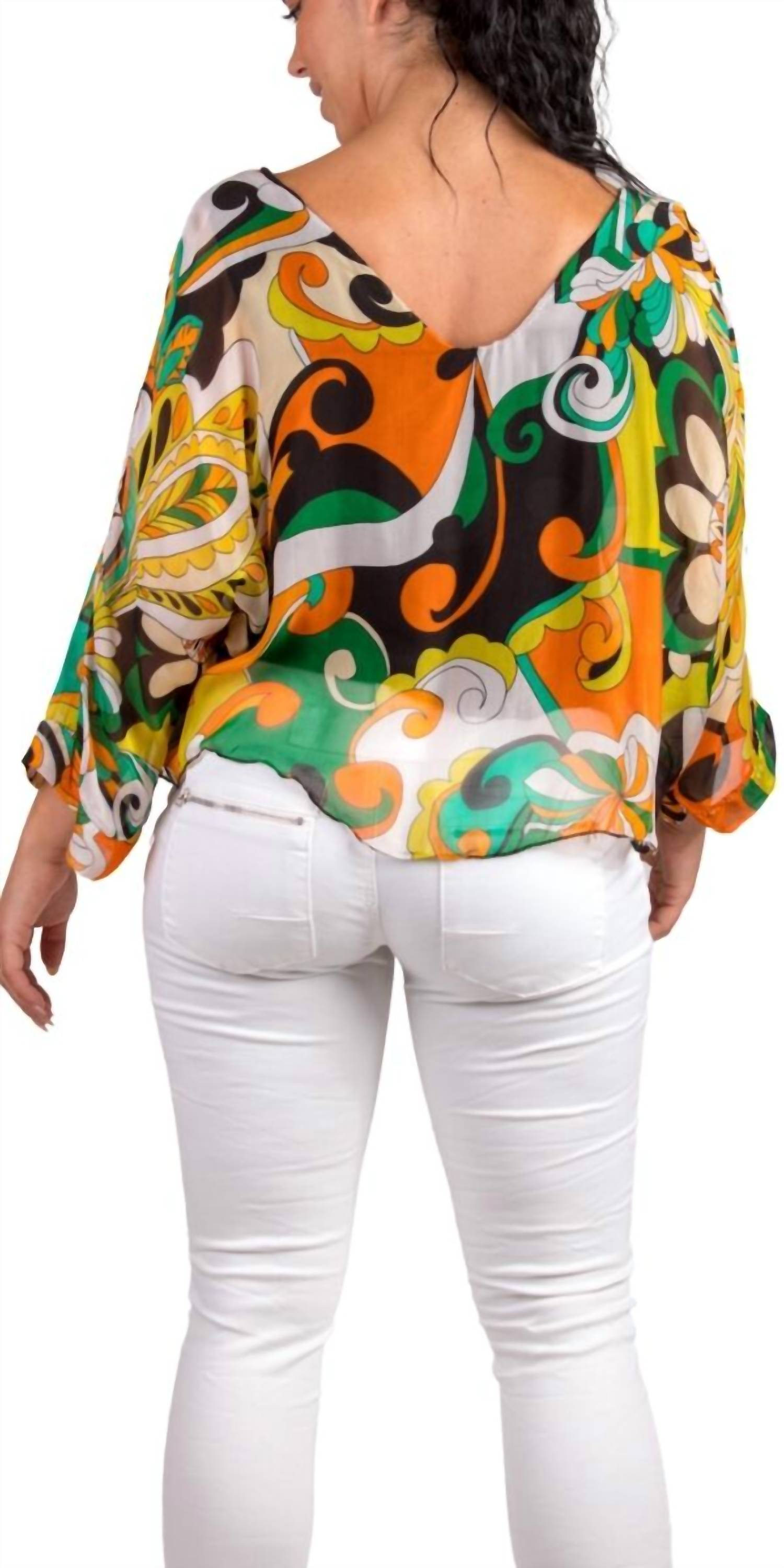Gigi Moda - Groovy Print Isabetta Long Sleeve Top