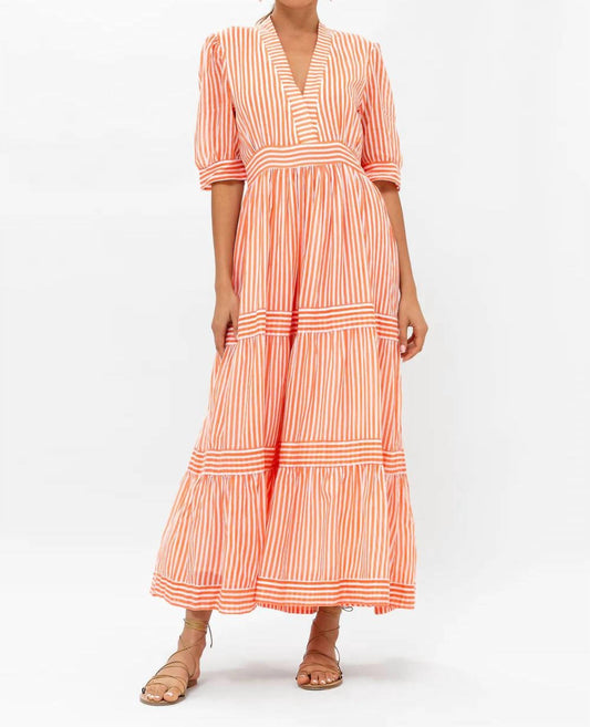 Oliphant - Cuff Sleeve V-Neck Maxi Dress