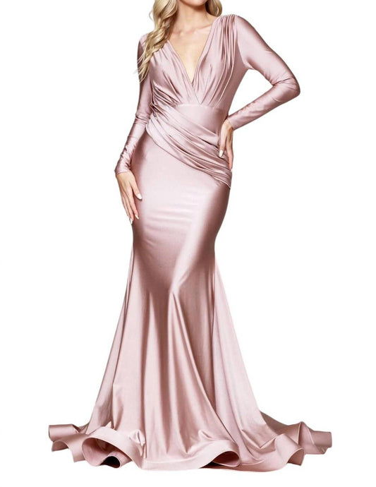 Amelia Couture - FITTED LONG SLEEVE LYCRA GOWN