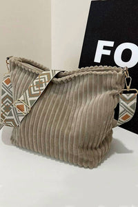 42Pops - Women's Corduroy Slouchy Tote Bag With Guitar Shoulder Strap