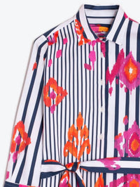 Vilagallo Dover Dress in ikat rosa naranja raya - women's dress - alternate view