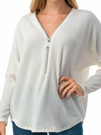 Ariella - Dolman Sleeve Zipper Top