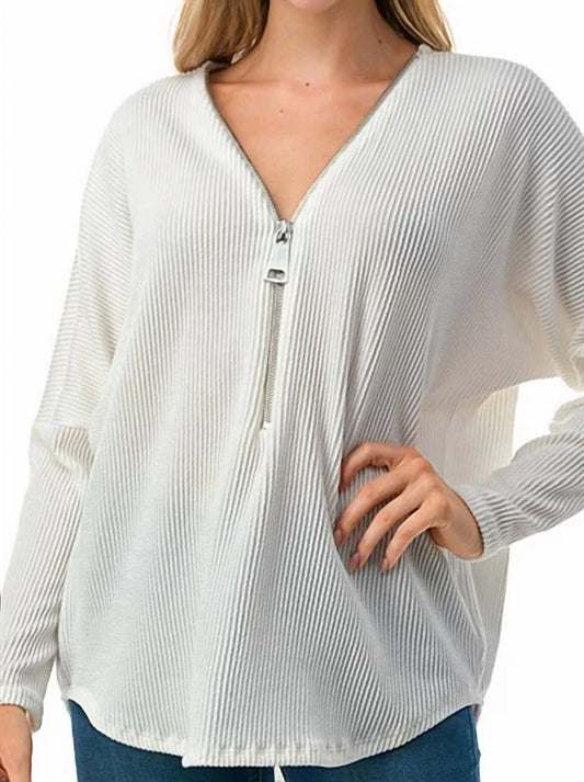 Ariella - Dolman Sleeve Zipper Top