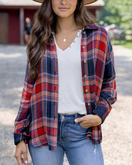 Grace And Lace - Reversible Plaid Shirt