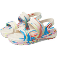 HUNTER Women's Bloom Algae Marble Adjustable Strap Sandals in shaded white - women's sandal