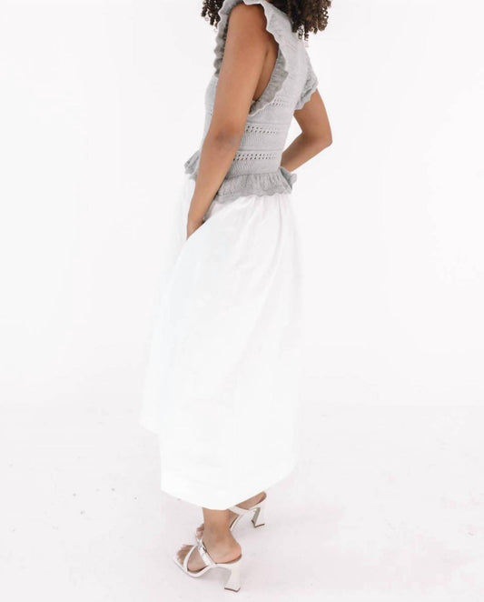 Mable - Ruffle Sweater Top & Woven Mix Dress