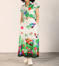 maude vivante Ada Maxi Skirt in forest flutter - women's skirt