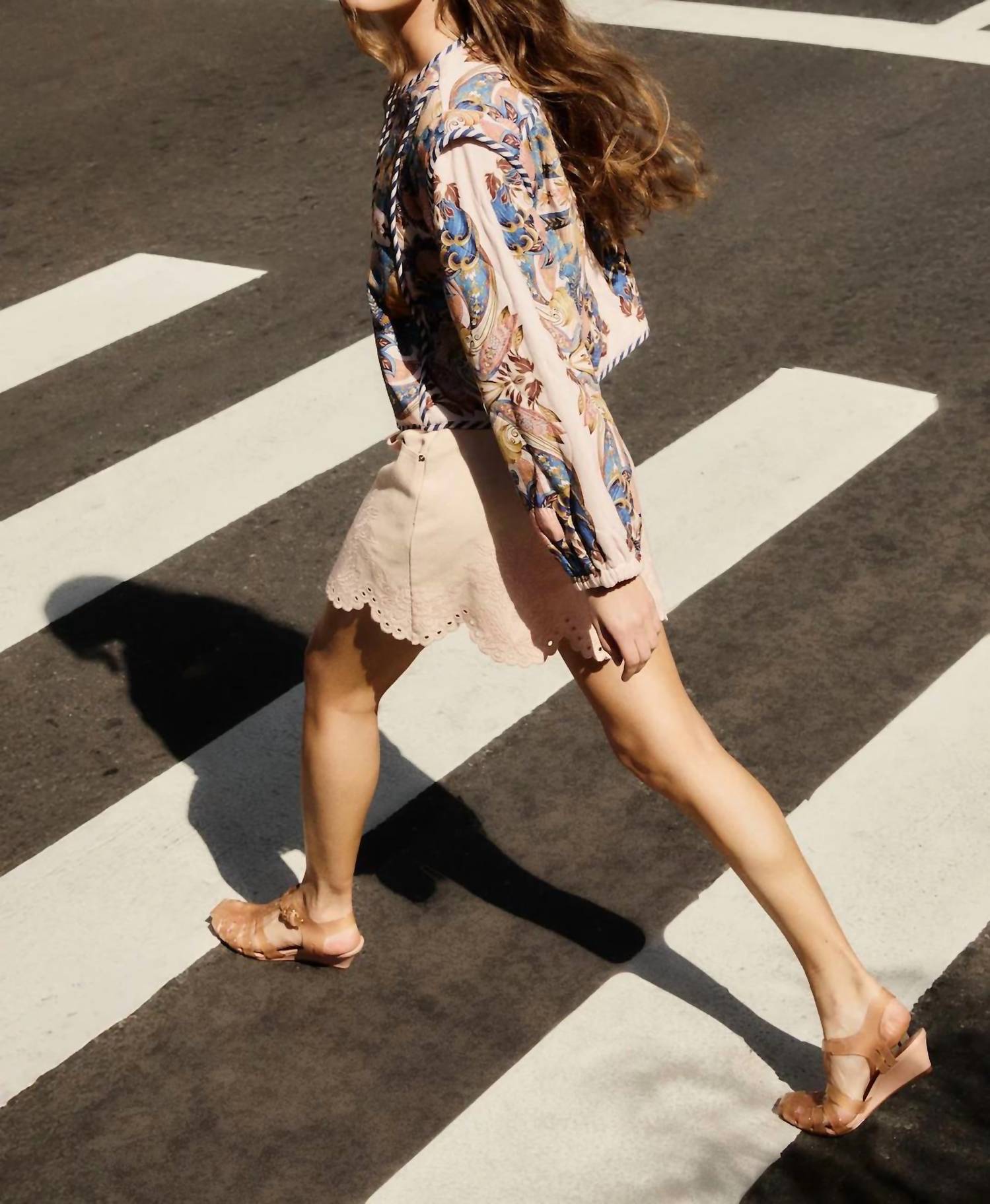 Farm Rio - Geometric Richelieu Twill Mini Skirt