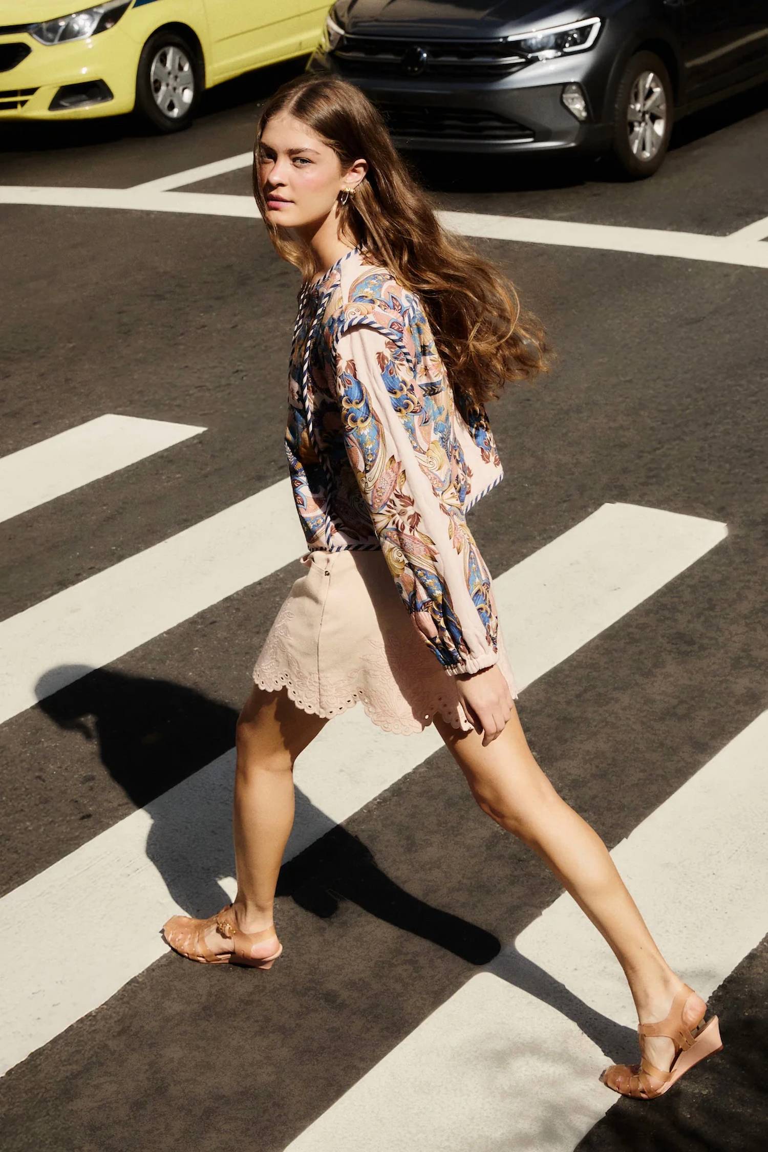 Farm Rio - Geometric Richelieu Twill Mini Skirt