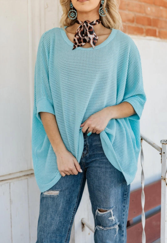 Andree By Unit - Crochet Oversized Relaxed Fit Poncho Top