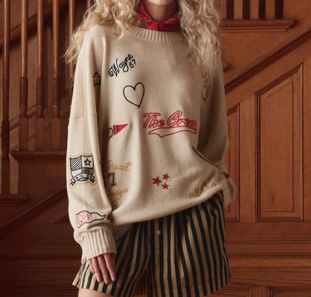 The Great. - Embroidered Crew Sweater