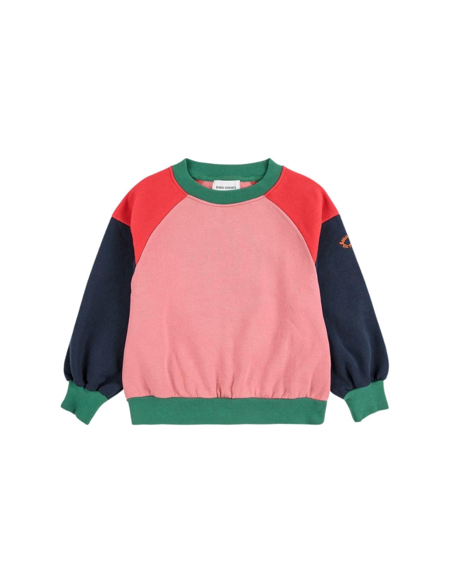 BOBO CHOSES Tic Tac Toe Block Sweatshirt in multicolor - kids' shirt - detail view