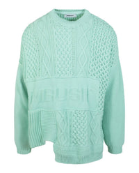 Ambush Women's Patchwork Knit Crewneck Sweater in green - women's sweater