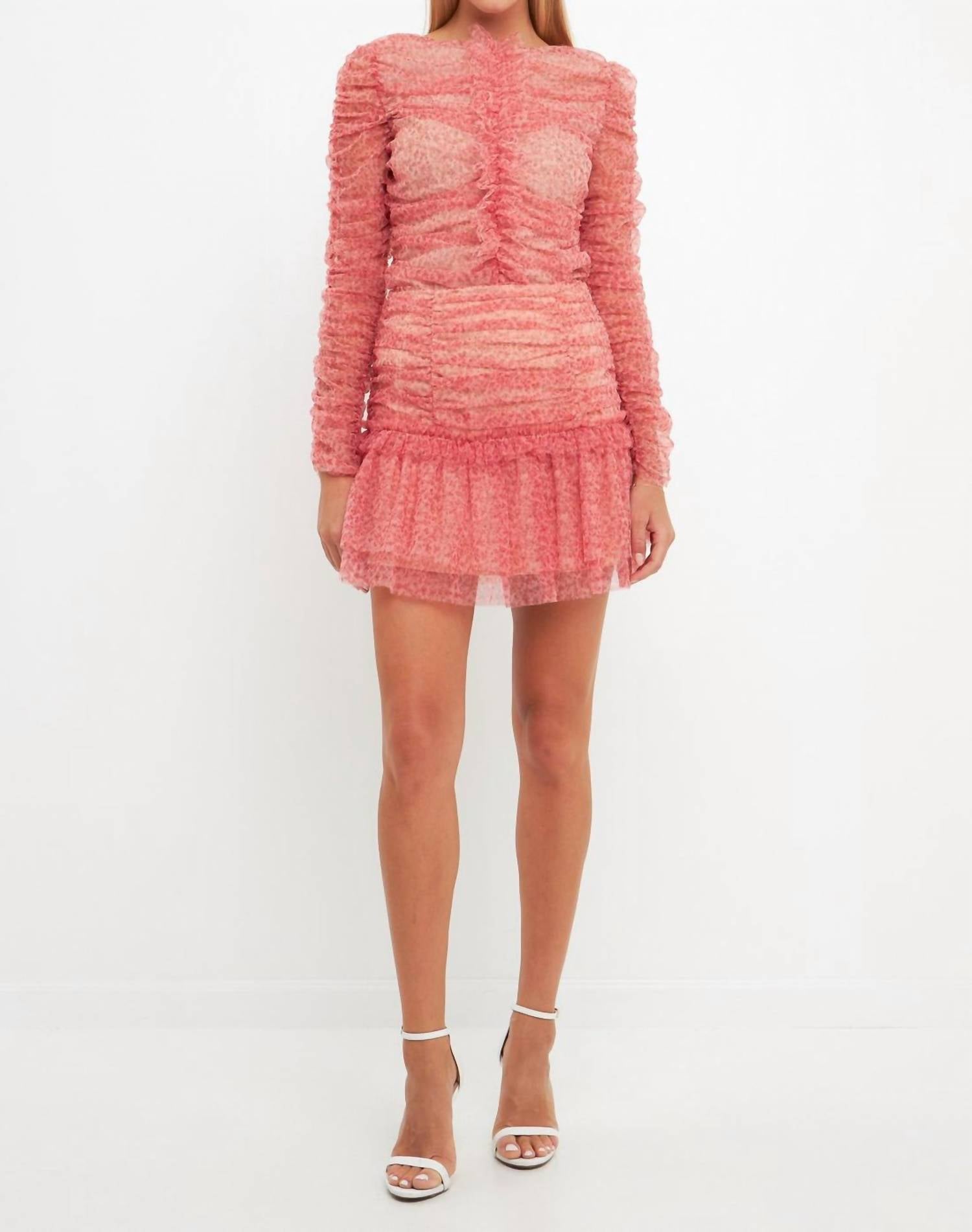 Endless Rose - Shirred Floral Mesh Skirt
