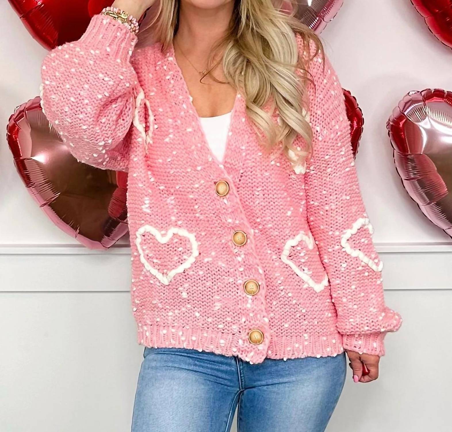 Mello - Falling In Love Knit Long Sleeve Cardigan