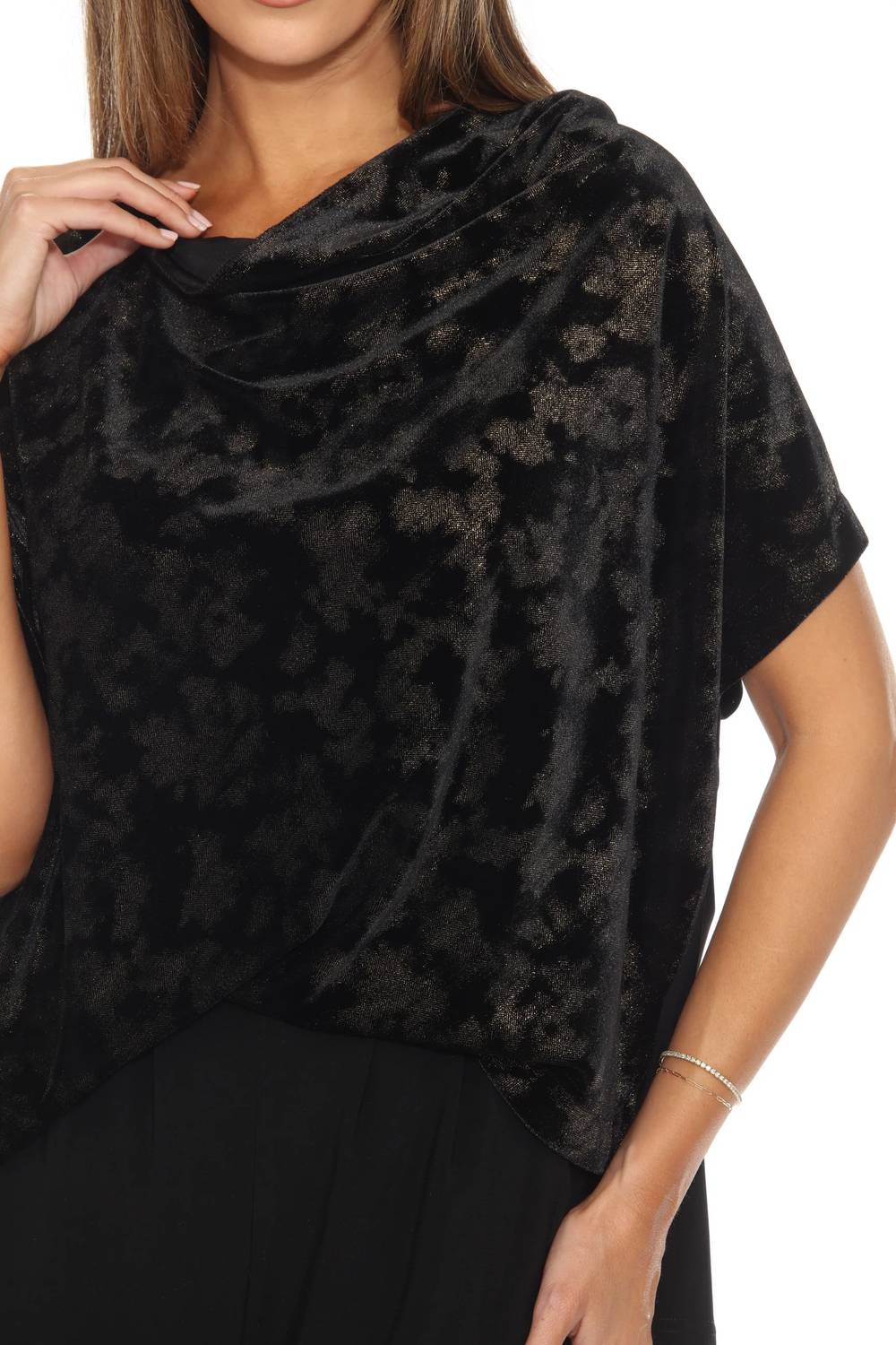 Joseph Ribkoff - Foiled Animal Print Velvet Jumpsuit