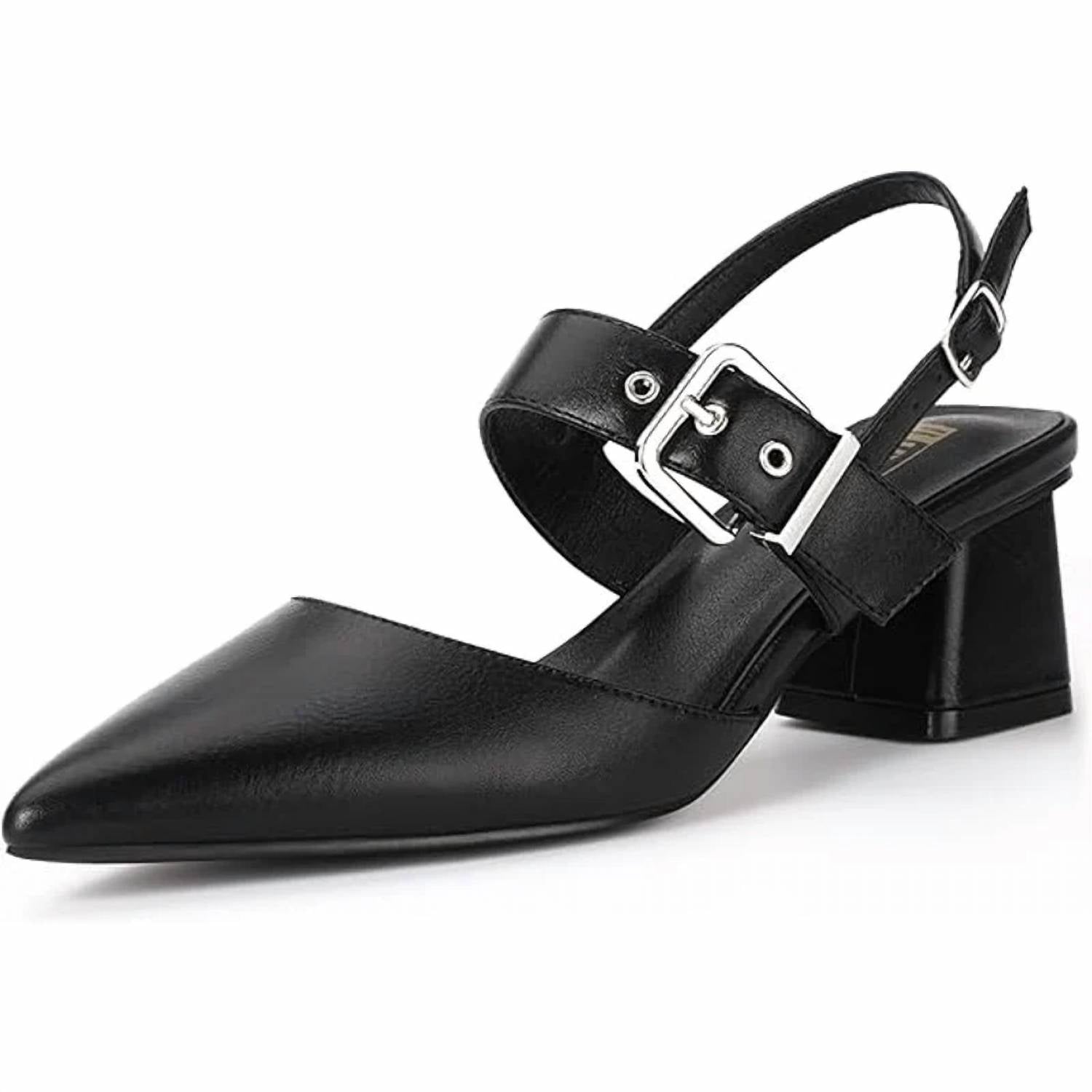 Idifu - Women's Pointy Toe Buckle Heels
