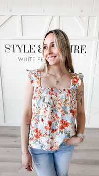 Staccato - Sophie Square Neck Flutter Sleeve Top