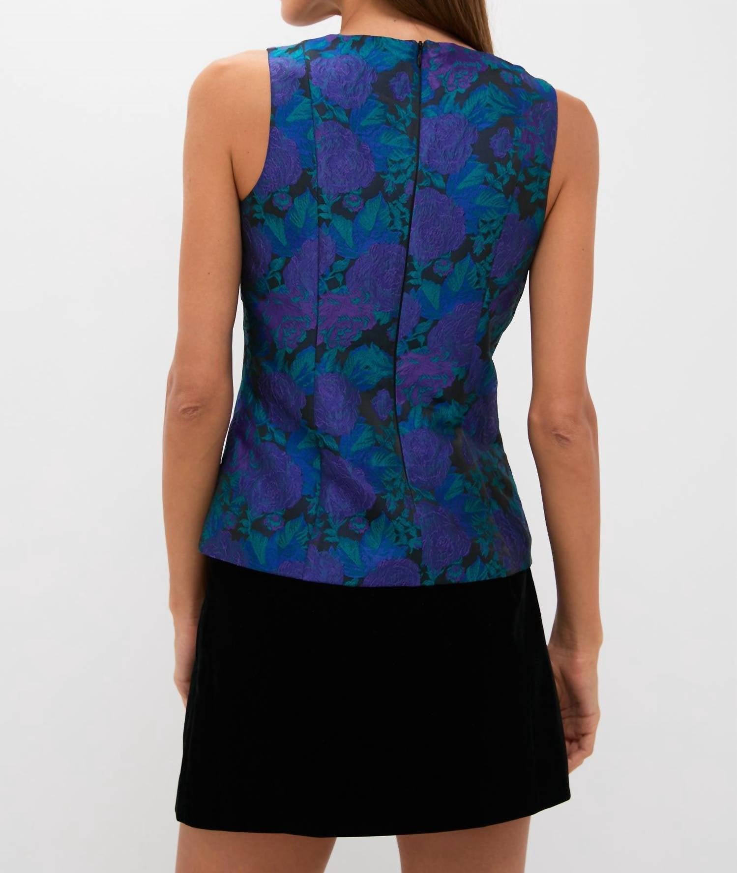Hyacinth House - Jacquard Floral Sleeveless Blouse