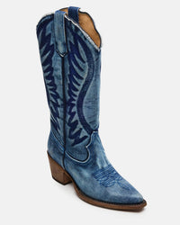 STEVE MADDEN Women's Albany Boots in denim fabric - women's shoe