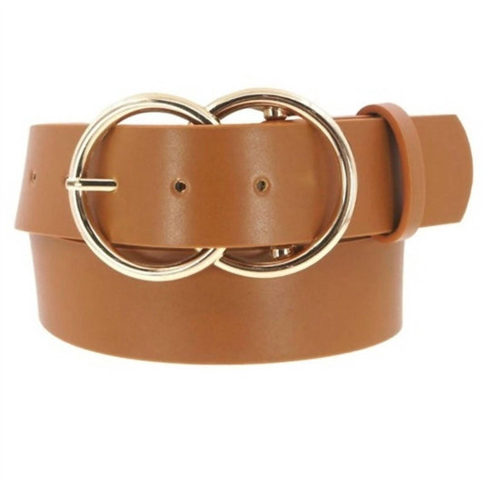Pop Confetti - Women's Wide Vegan Leather Double Ring Belt