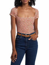 Reformation - Bardot Floral Square Neck Top