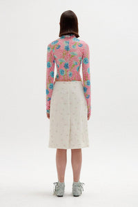 SOL FLORAL PRINT MOCKNECK TOP